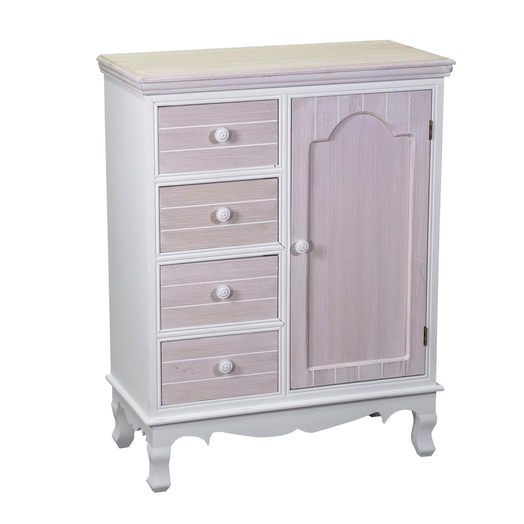 Mobiletto 1 anta + 4 cassetti cm66x32h86