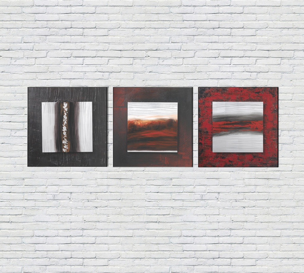 Olio su tela multicolor con telaio in legno, dimensioni 80x80x4 cm