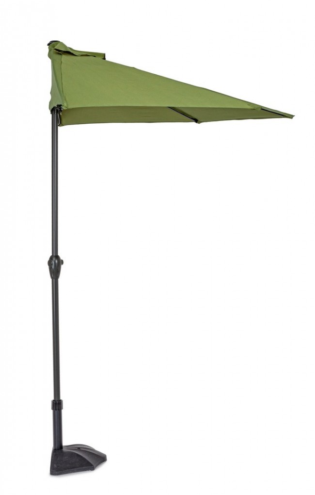 Ombrellone Mezzaluna 2.7 Olive - Struttura in Acciaio Verniciato a Polvere - Telo in Poliestere 160gr/m2 - Dimensioni: 270x235 cm