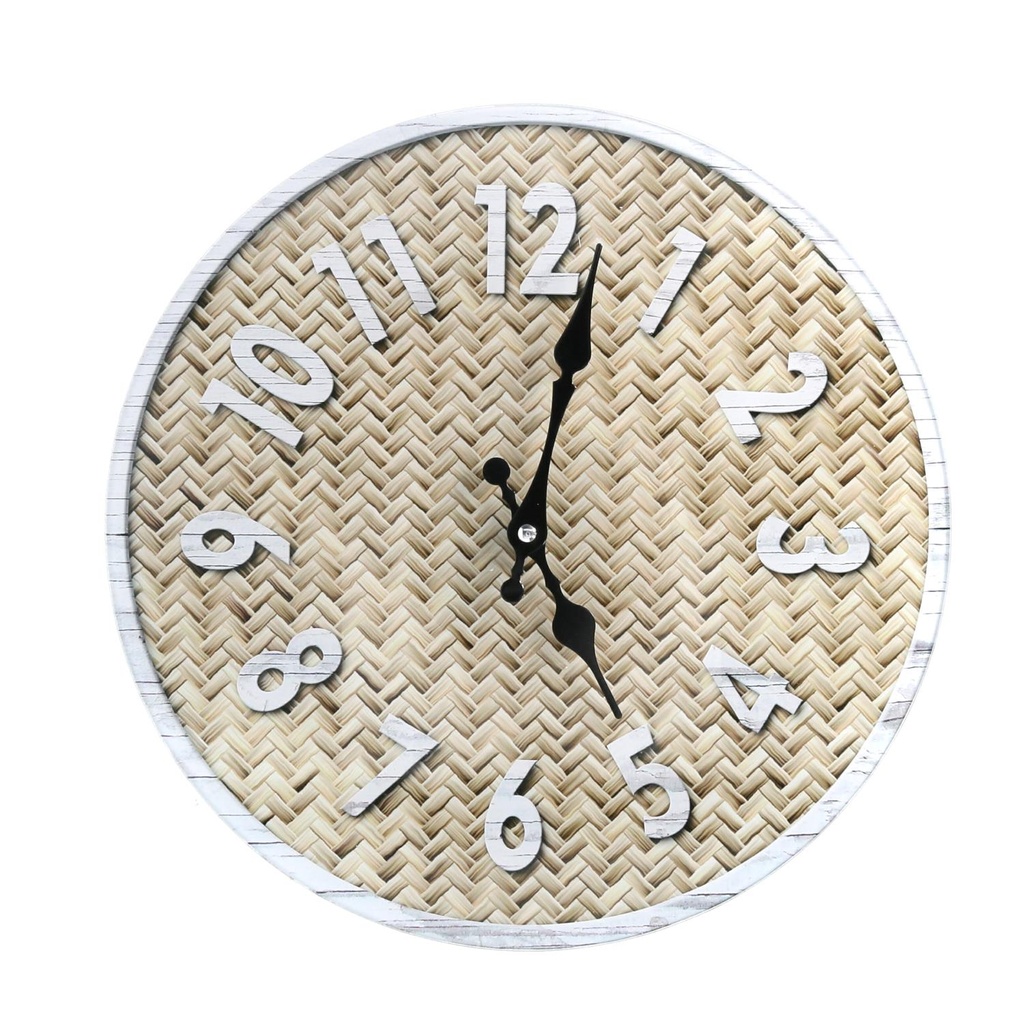 Orologio Vetro Beige Tondo ø34x4 cm - Eleganza e Stile per la Tua Casa