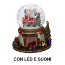 Palla di Vetro LED Resina Babbo Natale con Musica 16.5x16.5x20 cm