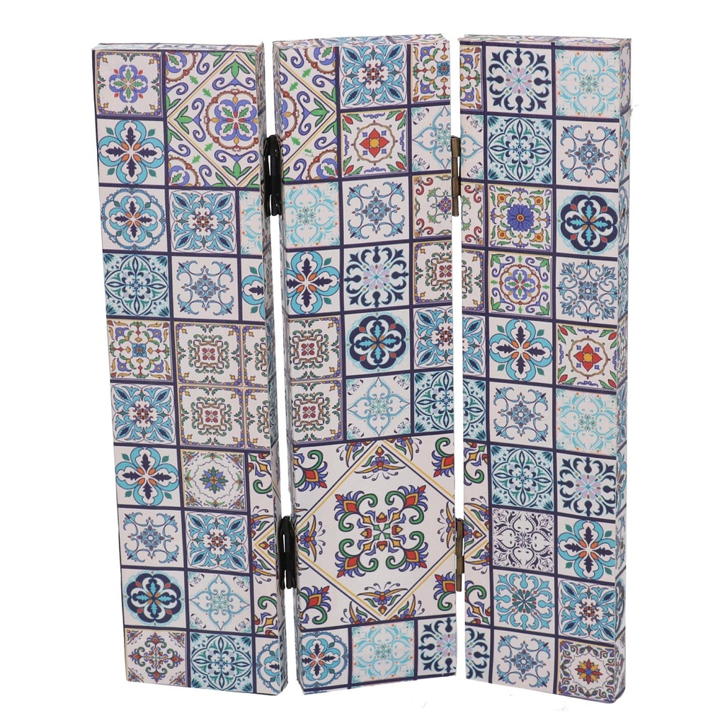 Paravento stampa 3 ante maioliche 120,6x2,5h180 cm