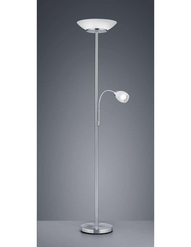 Piantana con Spot da Lettura in Vetro Bianco Ø34 cm