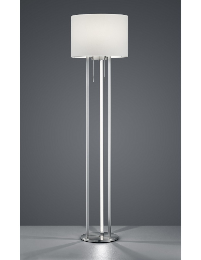 Piantana Tandori Nichel Paralume Bianco H156 cm Trio Lighting