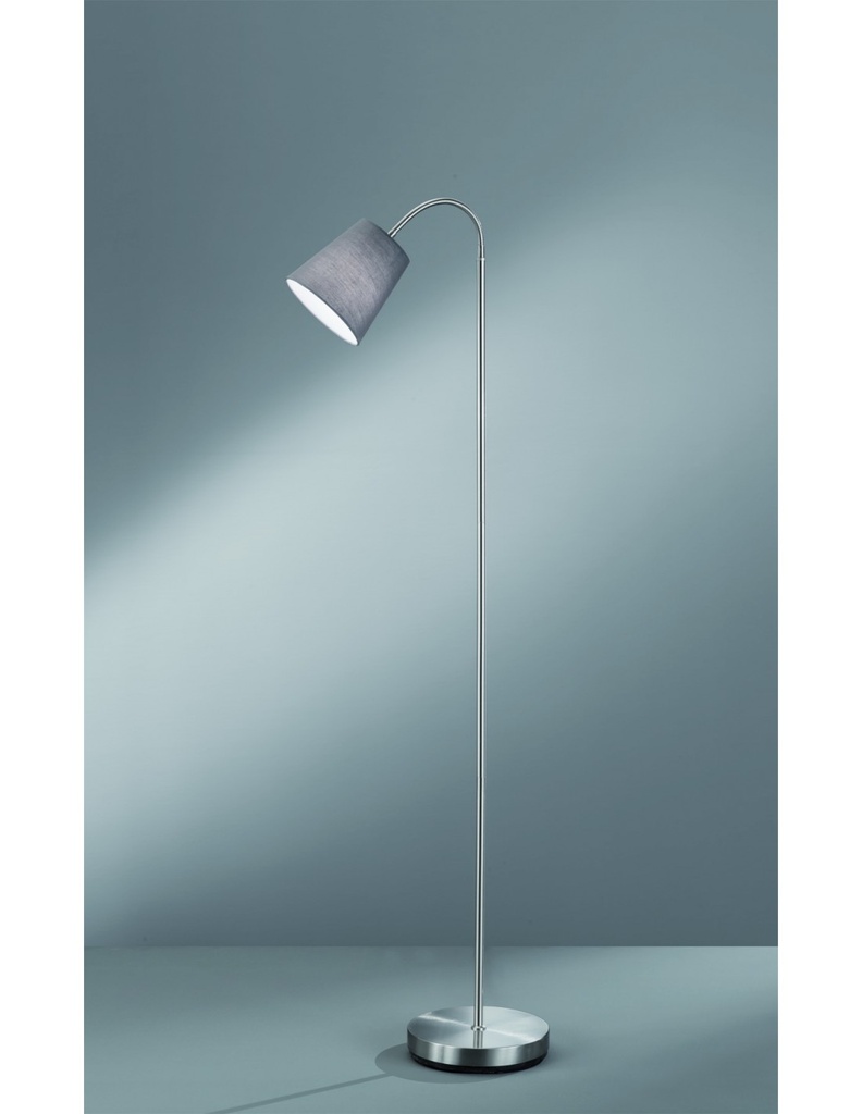 Piantana Windu 1xE27 Nichel E Paralume Grigio H140 cm Trio Lighting