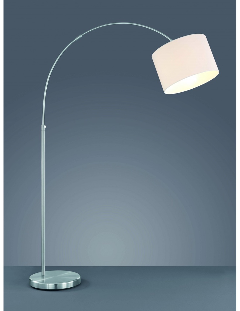 Piantana ad Arco Hotel con Paralume Tessuto Bianco