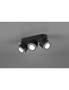 Plafone 3 Spot Led Doppia Emissione L27 cm Taurus Nero