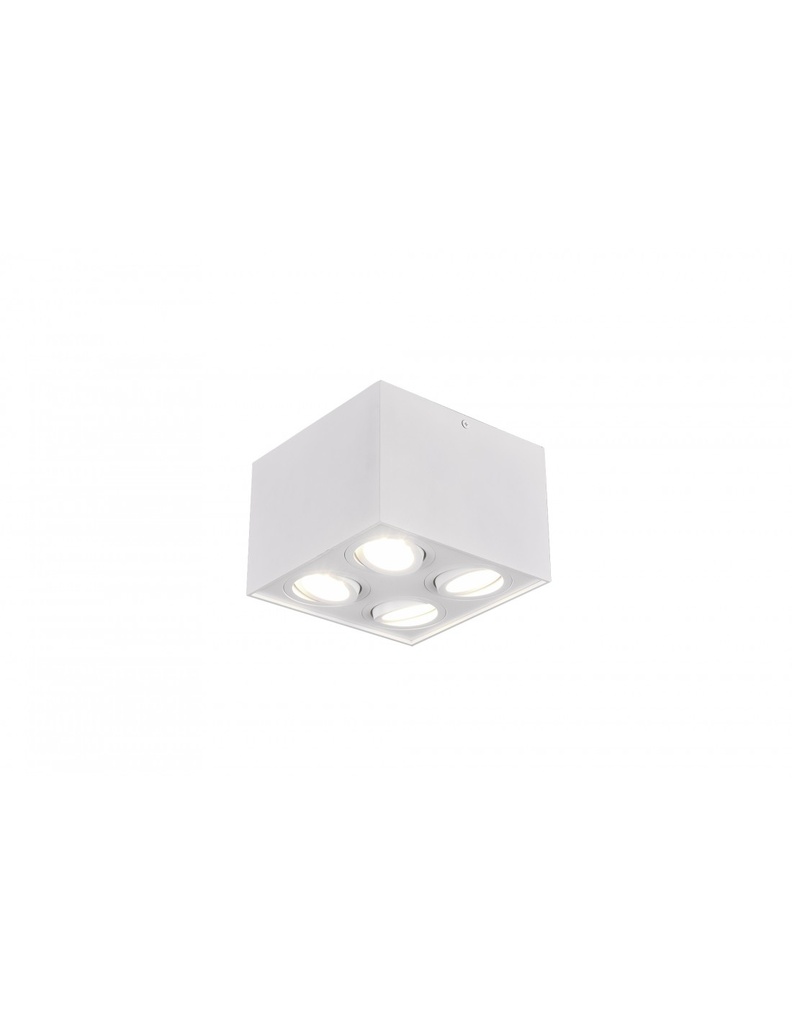Plafone Bianco da Soffitto Biscuit 4 Spot Orientabili