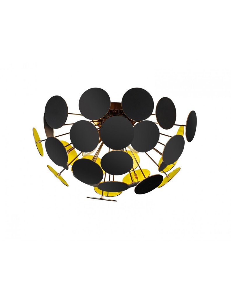 Plafoniera Discalgo 3xE14 Nero E Tondi Decorativi Ø54 cm  Trio Lighting