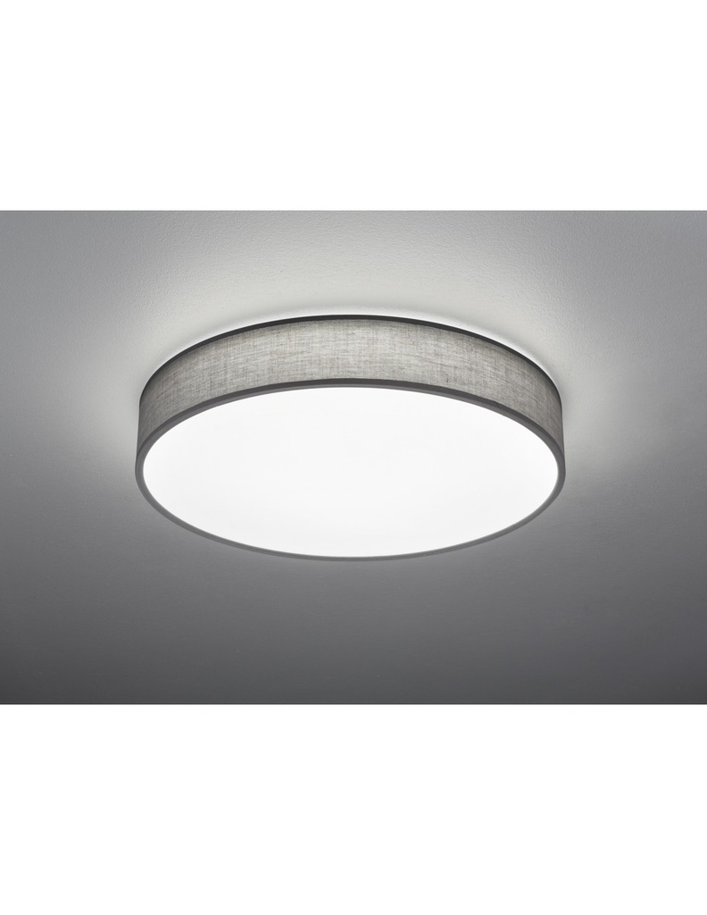 Plafoniera LED Paralume Tessuto Grigio Ø60 cm