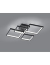 Plafoniera Led Sorrento 4 Quadrati 52x52 cm Nero