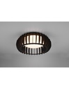 Plafoniera Listelli Legno Nero Led Dimmer Monte Ø40 cm Trio Lighting