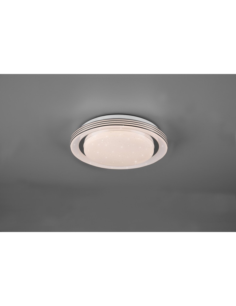 Plafoniera Moderna Atria Led Dimmer Effetto Stelle Glitterate Bianco