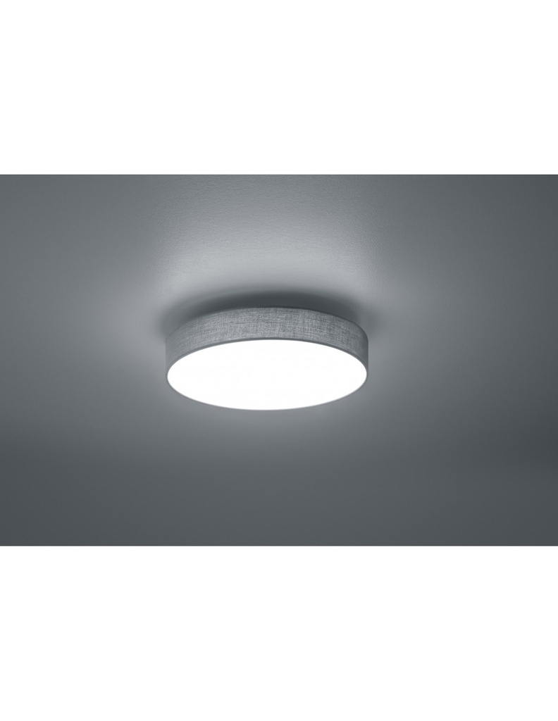Plafoniera Moderna Led Paralume Tessuto Grigio Ø40 cm