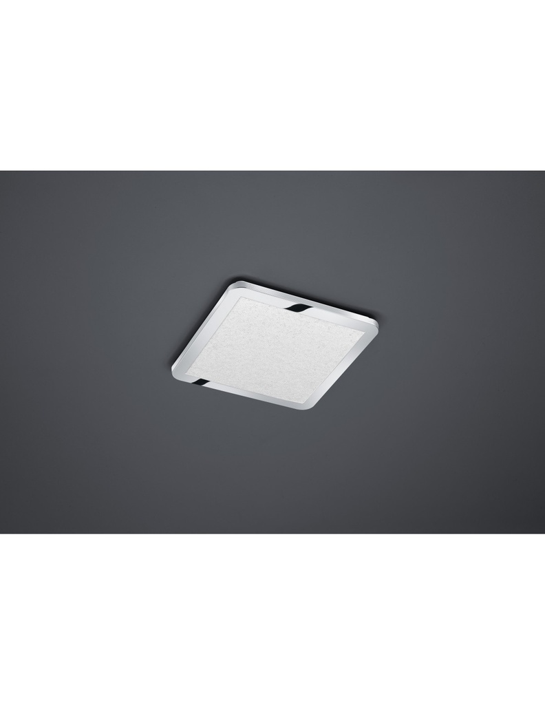 Plafoniera Quadrata Led Dimmerabile Cromo IP44 30x30 cm