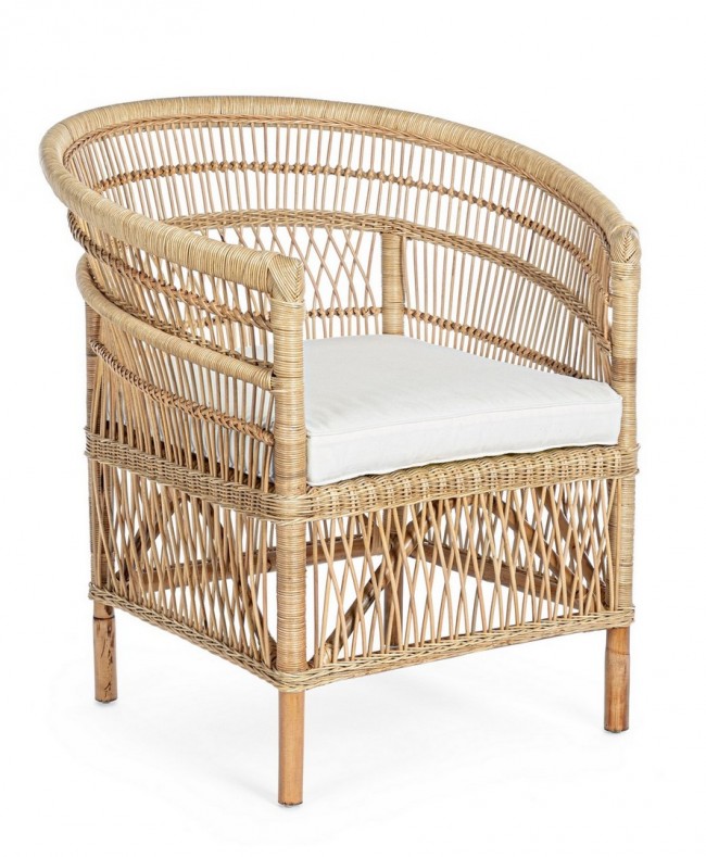 Poltrona in Rattan Josefina Naturale - 79x72x86 cm