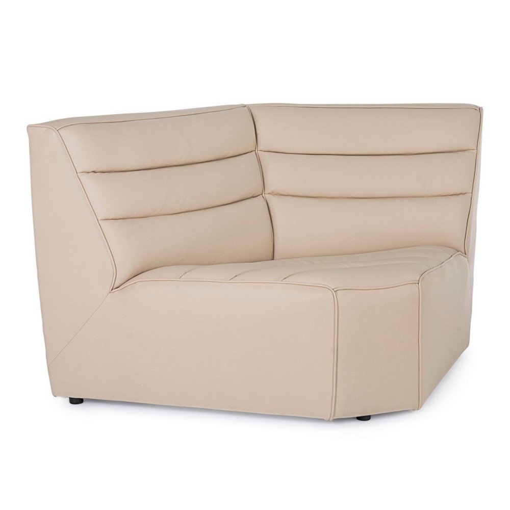 Poltrona angolo beige in legno stile design - Misure: 150x90x79 cm