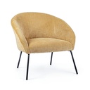 Poltrona giallo in velluto design - Misure: 80x76x75 cm