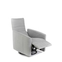 Poltrona reclinabile manuale in tessuto, 85-140cm x 70cm x 69-96cm, con struttura in legno massello e meccanismo in metallo, rivestimento grigio chiaro