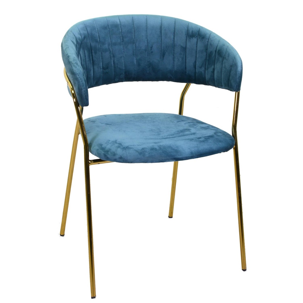 Poltrona velluto blu ottanio 57x52 cm