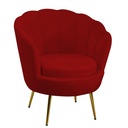 Poltrona in velluto rosso fragola - Dimensioni: 73x72x77 cm