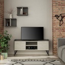 Porta TV Klappe antracite con ante bianche vintage e due mensole 56,50x125,50x33 cm