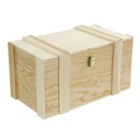 Portabottiglie in legno pino naturale con liste, 2+2 posti, 37x21x19 cm