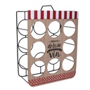 Portabottiglie in legno per 8 bottiglie, stile bistrot, dimensioni 30x16x41 cm