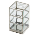 Portacandele argentato 10x10x17 cm