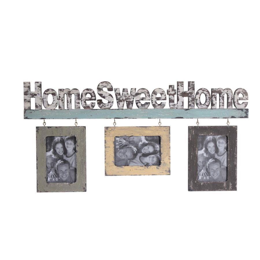 Portafoto Multiplo in Legno per Decorare la Tua Casa - Dimensioni 68x29 cm