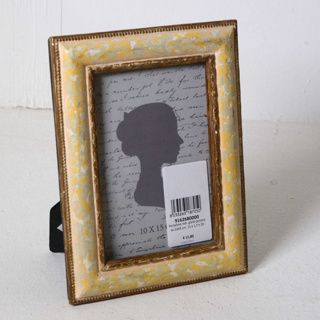 Portafoto Rettangolare Giallo Piccolo - 15 x 1,7 x 20 cm