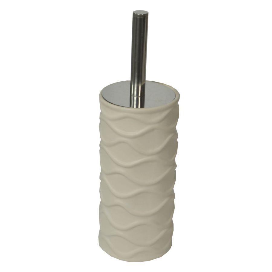 Portascopino Ceramica Bianco Onde Tondo 10.5x22/32 cm