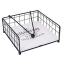 Portatovaglioli in legno bianco quadrato 19x19x7 cm