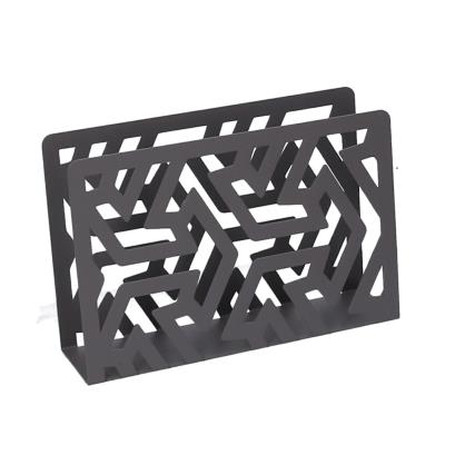 Portatovaglioli in metallo grigio con frecce rettangolare 14,5x4x10 cm