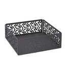 Portatovaglioli metallo frecce grigio scuro quadrato 16,5x16,5x6 cm