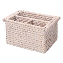 Portatutto Rattan Algarve 3 Scomparti Bianco Rettangolare 20/23x15x12,5 cm