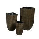 Portavaso Polyrattan Noce Alto Svasato Quadro Big 37x37x76 cm
