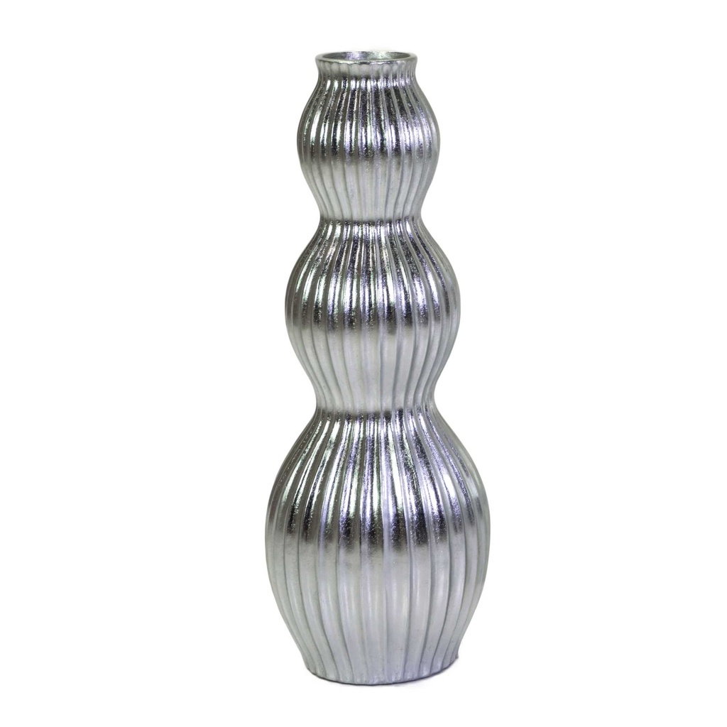 Portavaso in resina argento ø32x93 cm