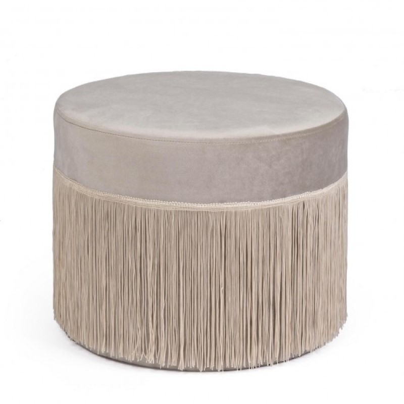 Pouf Leilani in velluto grigio chiaro D45 cm