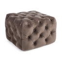 Pouf in velluto tortora EVAN S 62x62x h46 cm