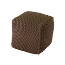 Pouf quadrato in tessuto marrone 43 x 43 x h 43