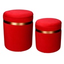 Puff Contenitore Velluto 1-2 Linea Altarosso ø39h49 cm