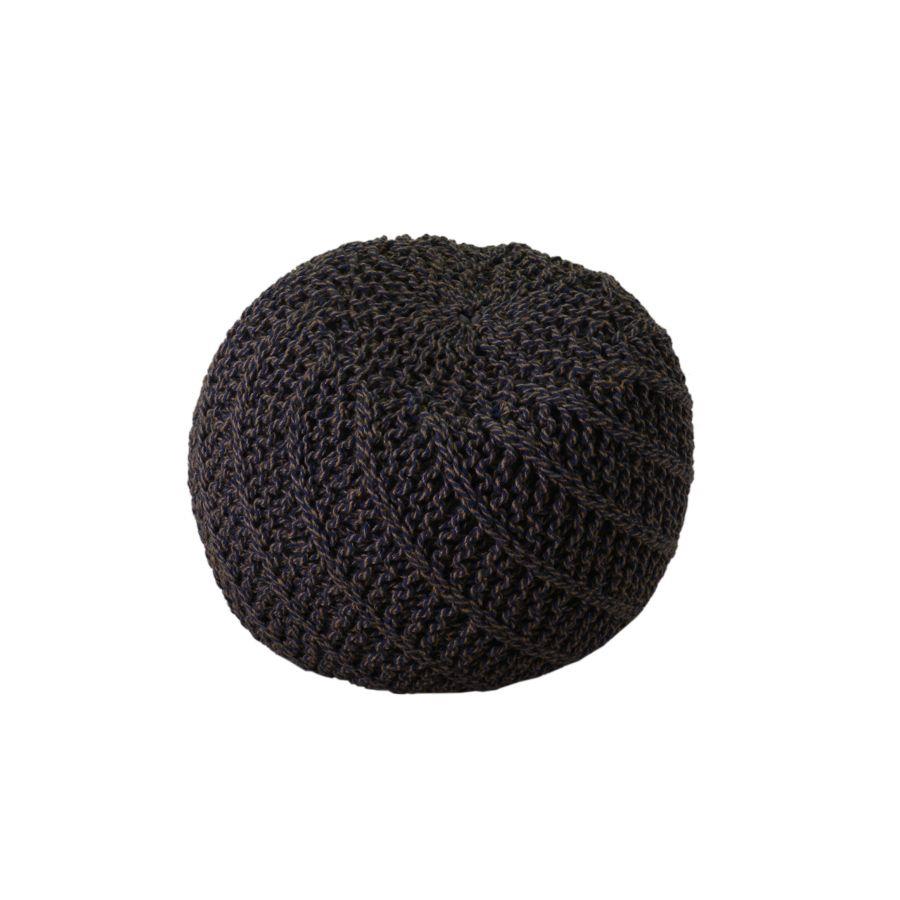 Pouff in tessuto tondo - Comodo da spostare - Misure: 47x36 cm