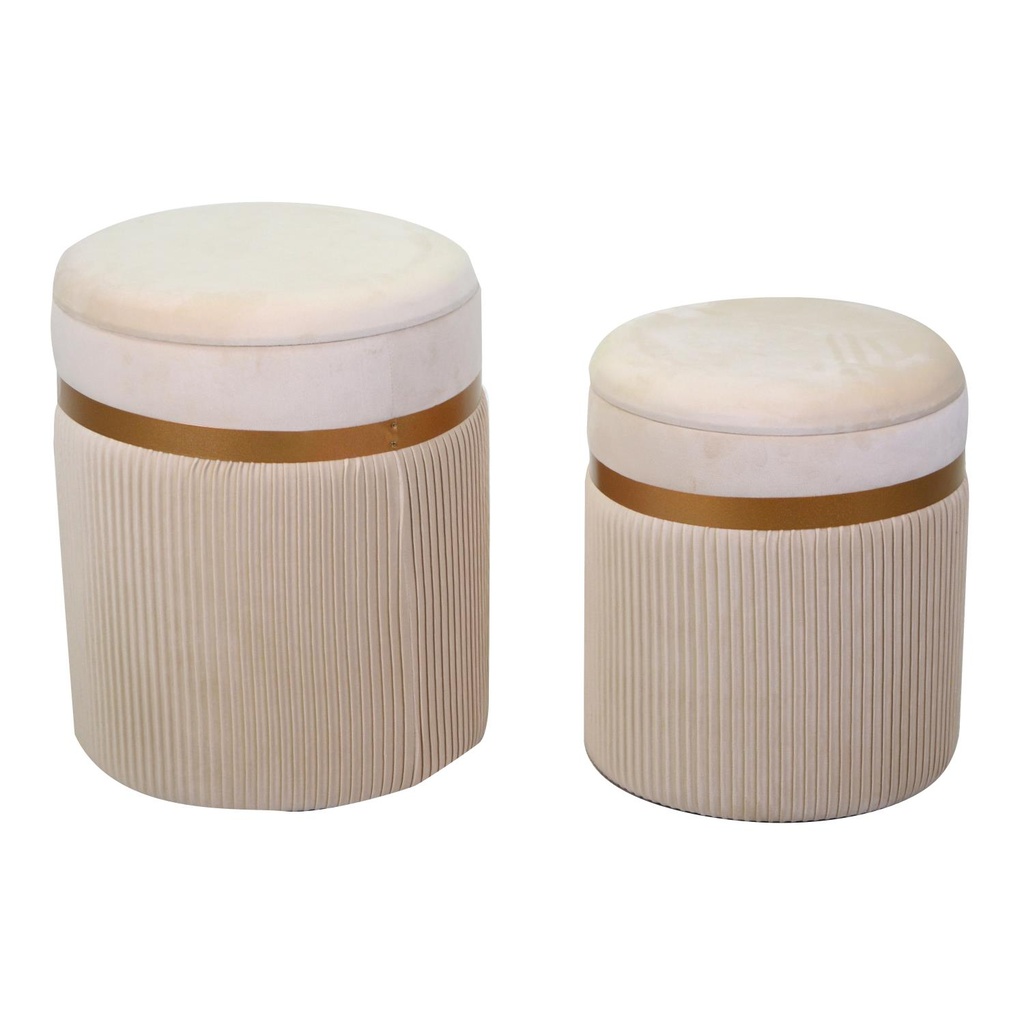 Puff velluto crema ø39h49