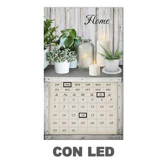 Quadro LED con calendario bianco rettangolare 30x50x1,8 cm