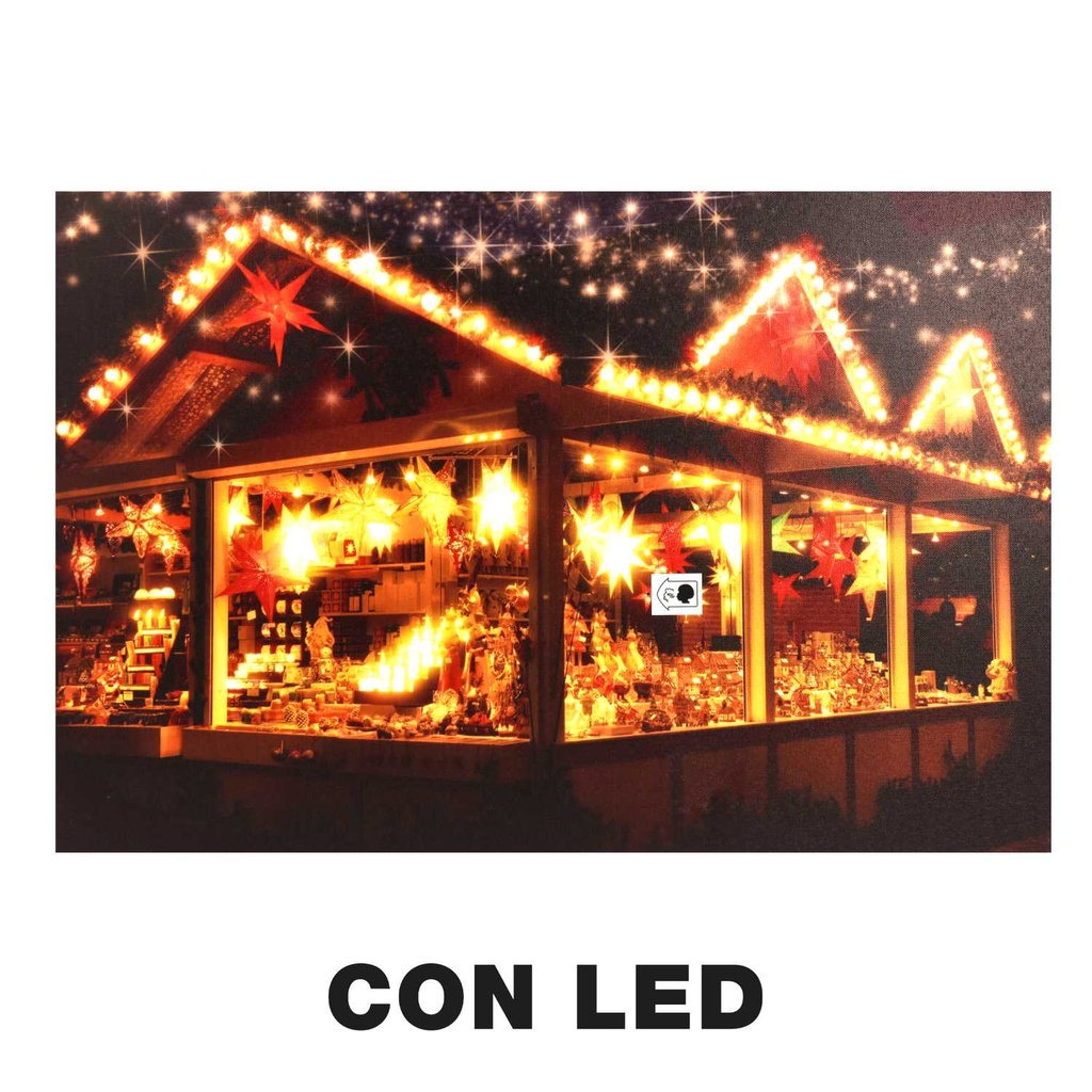 Quadro led rettangolare in legno multicolore cm60x40h1,8