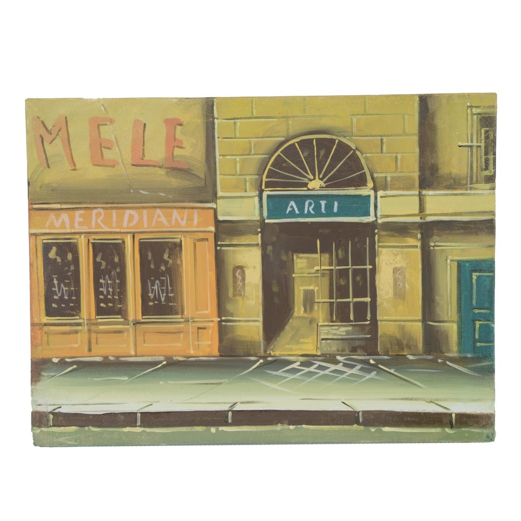 Quadro Legno Tela Paesaggio Urbano 30x2x40 cm