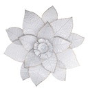 Quadro Metallo Fiore Bianco Decorazione a Muro 46x6 cm