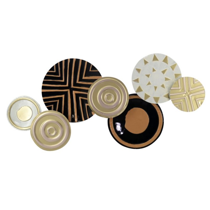 Quadro Moderno Metallo Bianco Oro 110x60x8 cm