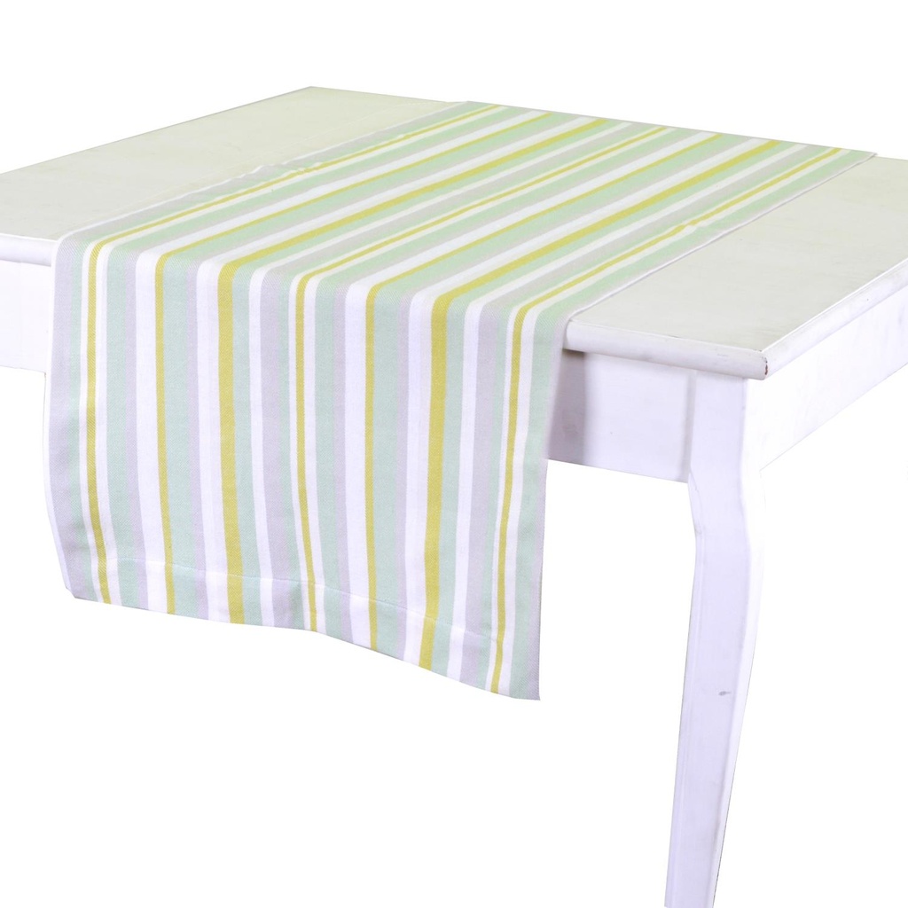 Runner verde tinto in filo cm50x150 con righe